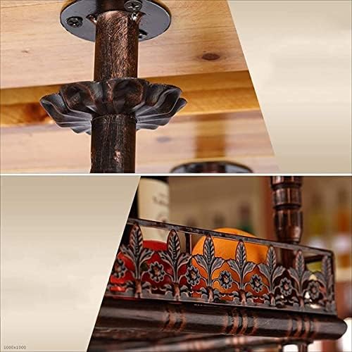 Adjustable Metal Ceiling Wine Rack Holder - 60x35cm Black
