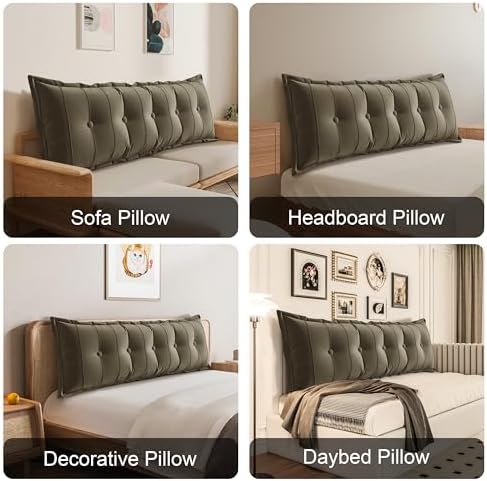 WOWMAX Rectangular Back Support Pillow for Bed Reading and Daybed