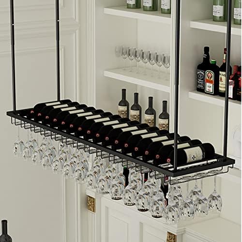 Wall-Mounted Wine Rack with Upside Down Glass Holder