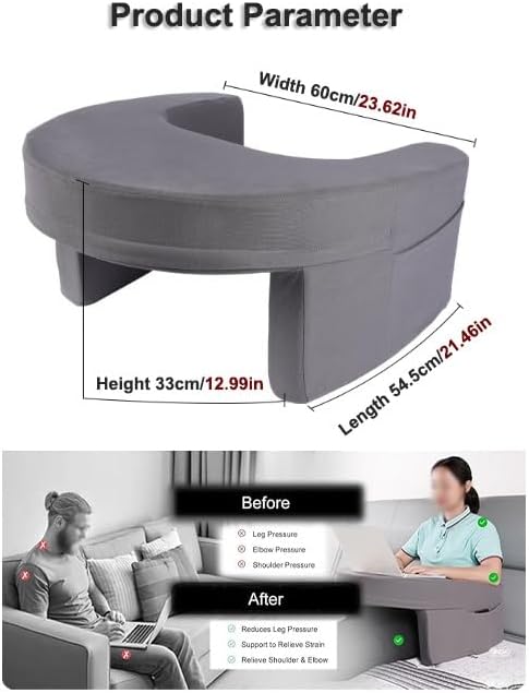 Ergonomic Memory Foam Reading Pillow with Side Pocket