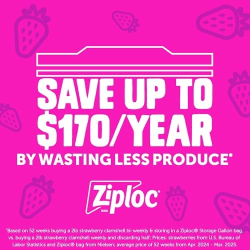 Ziploc Quart Food Storage Bags 80 Count Stay Open