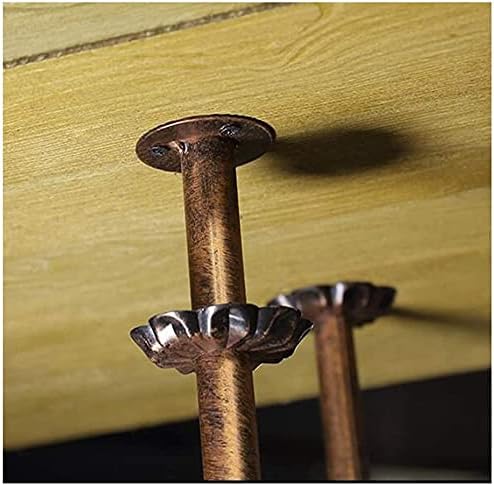 Ceiling Hanging Wine Rack with Glass Holder Shelf 80x35cm Bronze Black