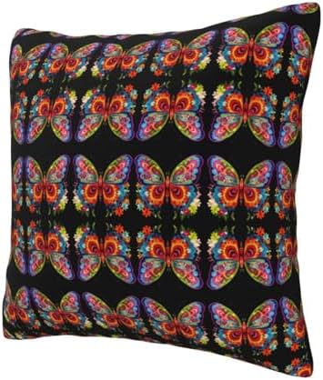 Ogniwo Embroidery Butterfly Throw PillowSoft 12x12 Inch Cushion Cover