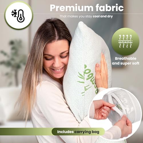 Tranquiluxe Adjustable Memory Foam Pillow with Cooling Design