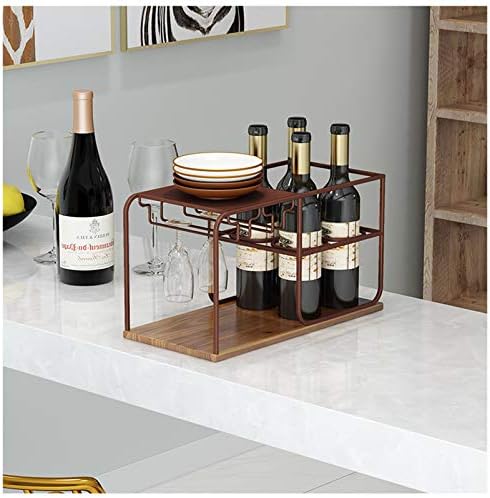 BOCbco Tabletop Wine Racks for 4 Bottles 4 Glasses