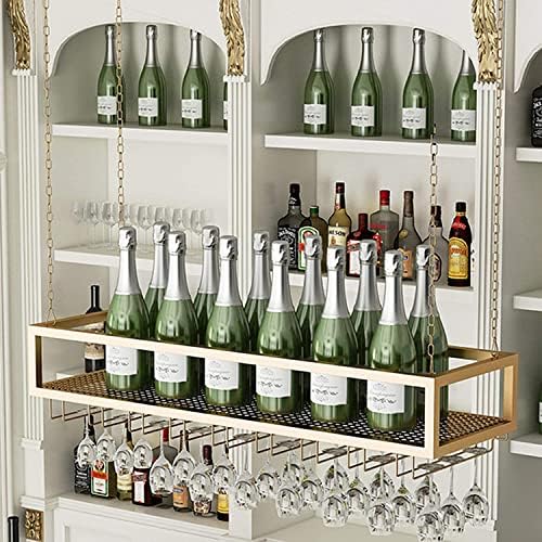 Adjustable Wall-Mounted Wine Rack with Metal Frame