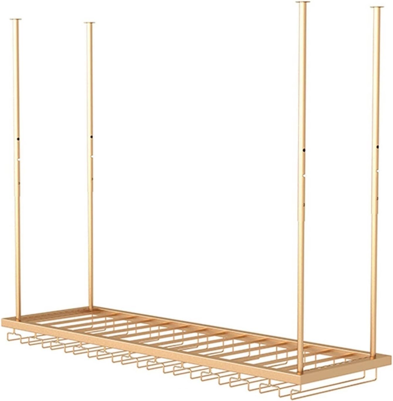 Suuim Adjustable Metal Wine Rack Holder with Ceiling Mount