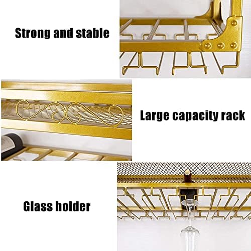 Adjustable 2-Layer Metal Wine Rack for Bar Kitchen Restaurant