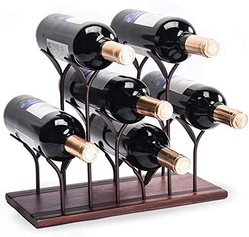 BOCbco Tabletop Wine Rack with 4 Bottles and 4 Glasses