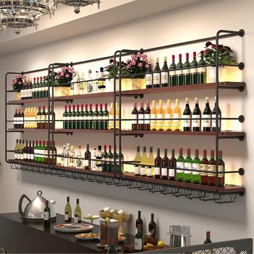47in Industrial Wall Wine Rack 3-Tiers