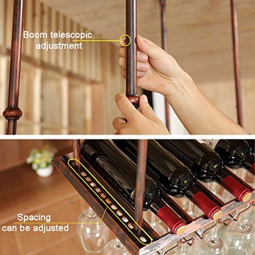 Wine Rack Ceiling Metal Frame 12 Bottles 36 Glasses