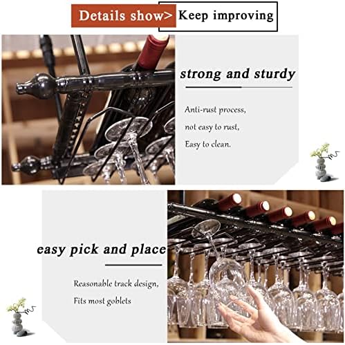Industrial Black Metal Wine Glass Holder 120x30cm