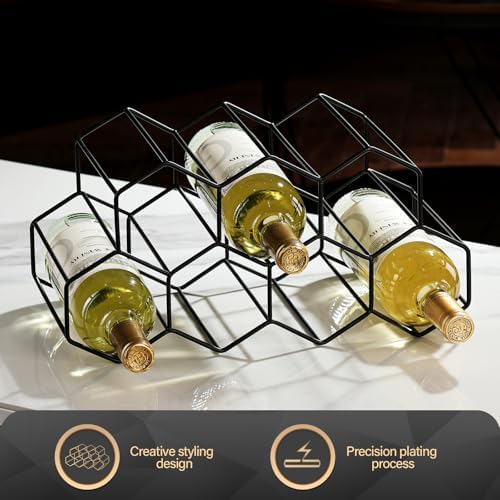 Drincarier 9 Bottle Countertop Wine Rack - Modern Black Metal 2 Tier