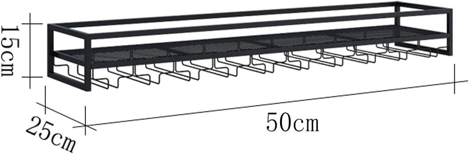 ALDEPO Wall-Mounted Wine Rack with Iron Frame and 50cm Design 1