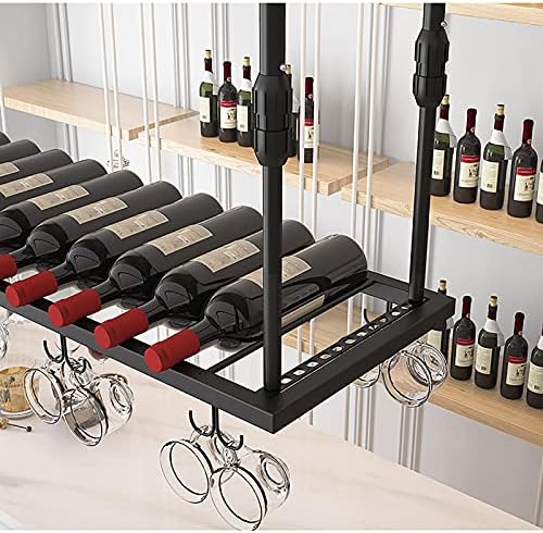 Suuim Wine Rack Hanging Glass Holder with Adjustable Height and Durable Metal Construction