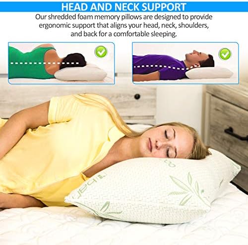 Queen Size Bamboo Rayon Pillow with Shredded Memory Foam