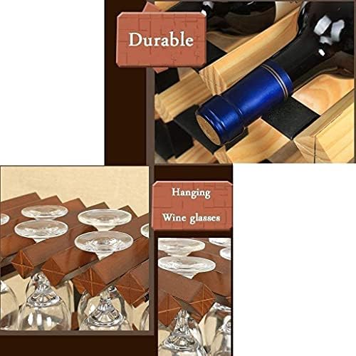 Freestanding Wine Rack 4 Bottles Pine Wood and Steel Holder