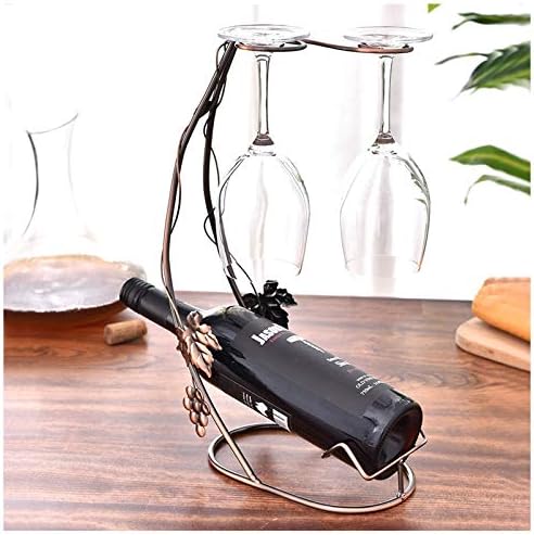 BOCbco Countertop Wine Glass Holder - 1 Bottle 2 Glasses Storage Rack