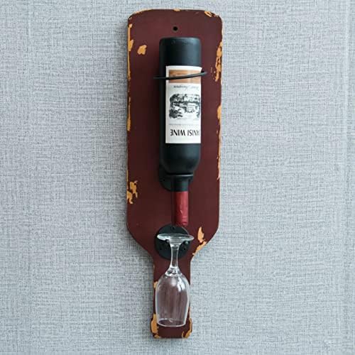 PSMPENG Wall Mount Wine Rack with One Glass Holder