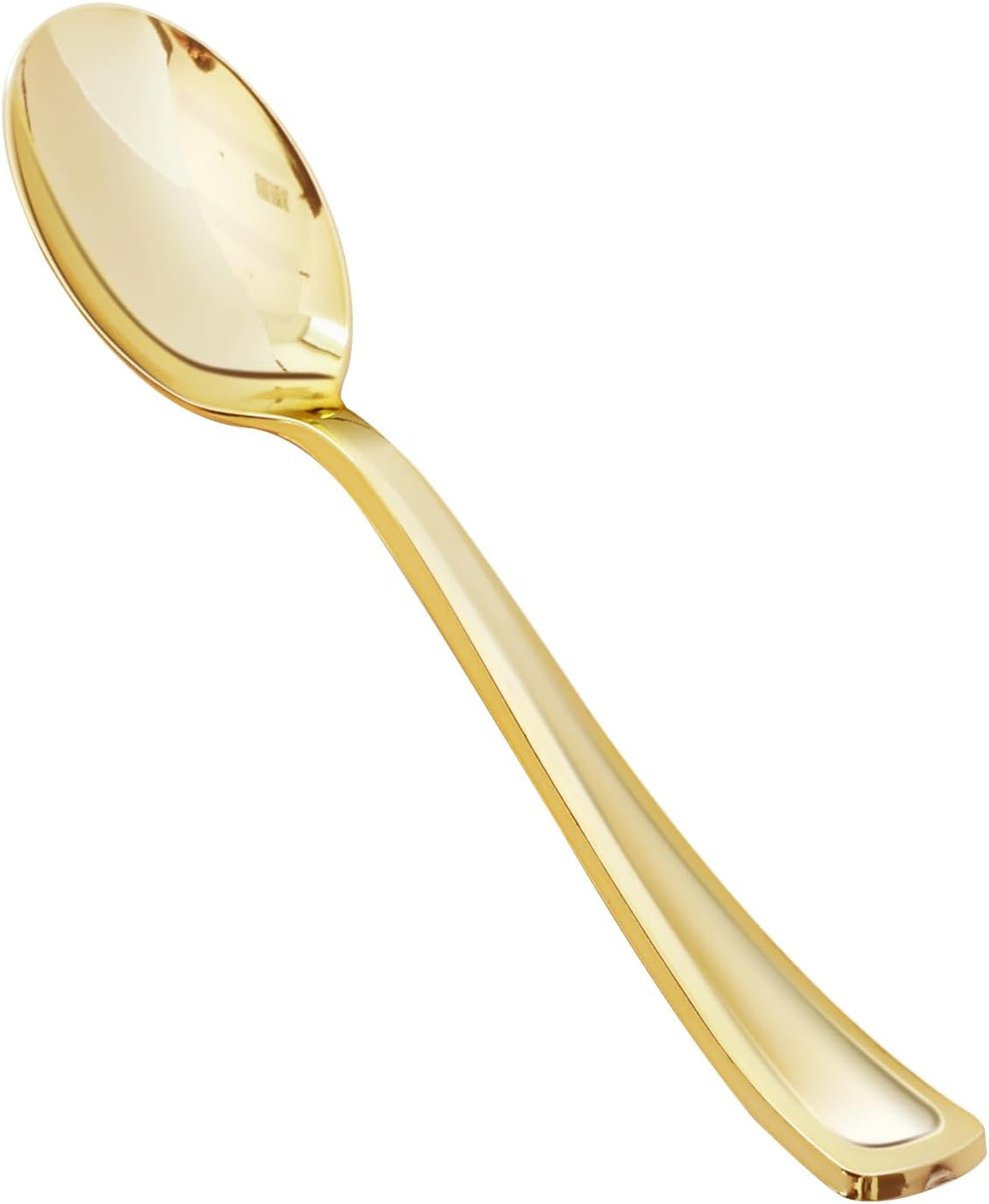 50 Pack Gold Plastic Spoons - Heavy Duty Disposable Serving Utensils