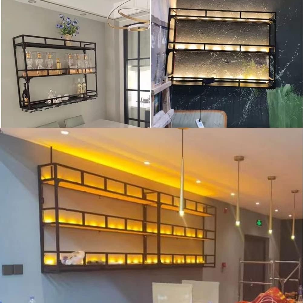 SilteD Wall-Mounted Wine Rack with 2-Tier Metal Design