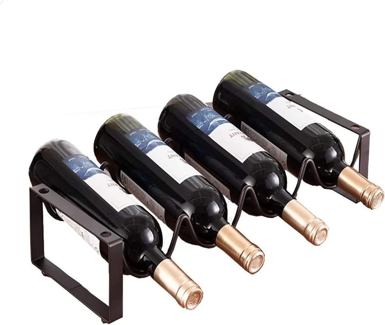 ALDEPO 4 Bottle Freestanding Metal Wine Rack