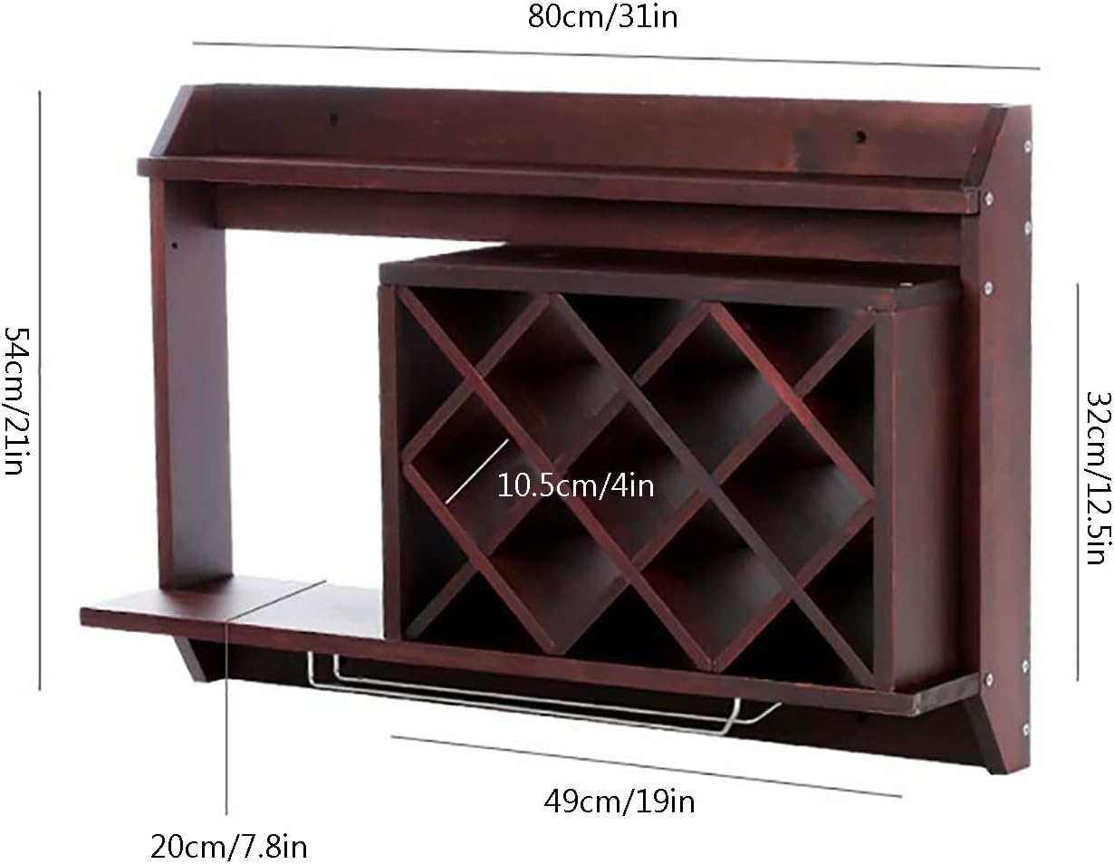 KOHARA Wall-Mounted Wine Rack 3-Layer Wooden Display
