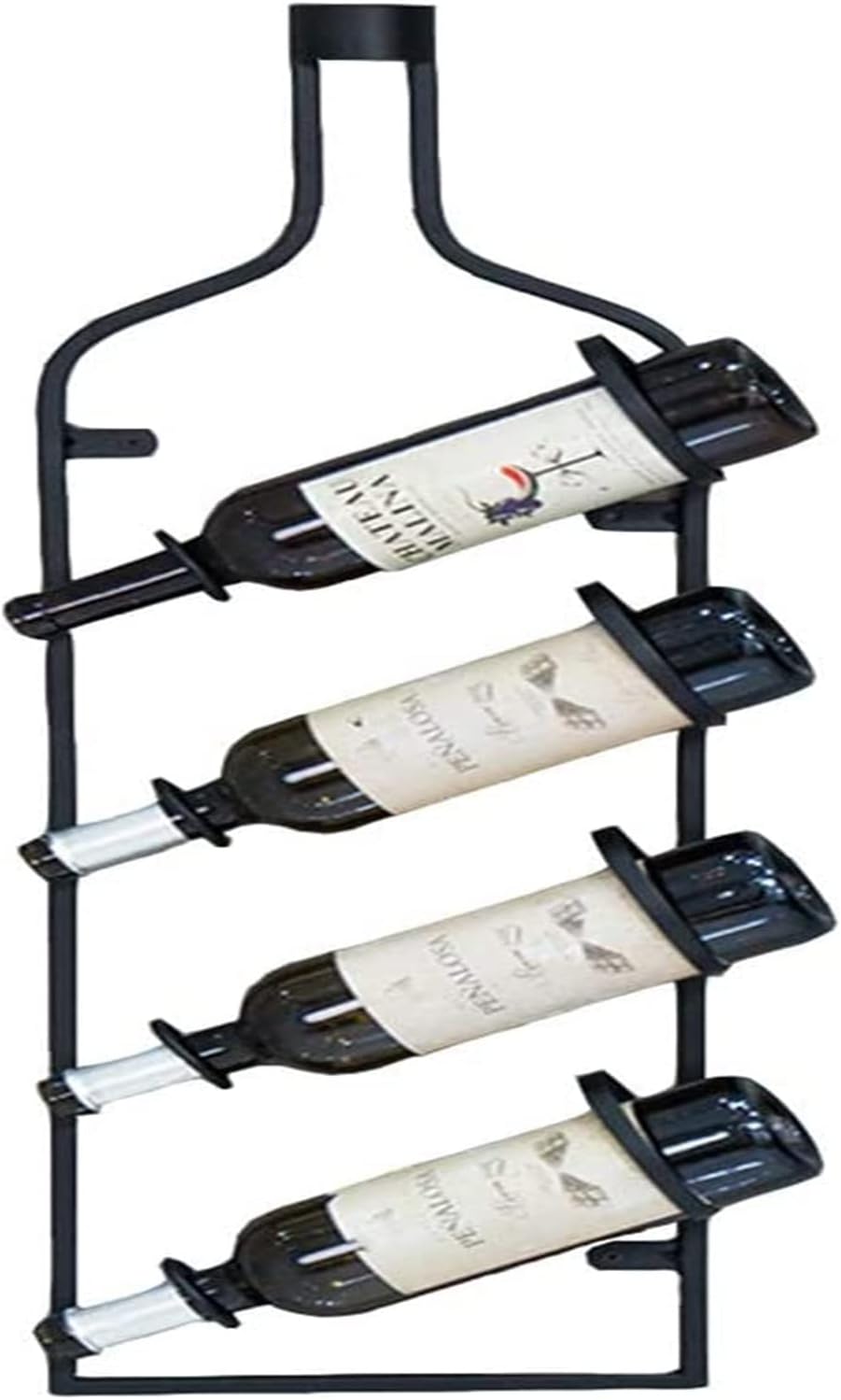 ALDEPO Wall-Mounted Wine Rack 4 Bottles Metal