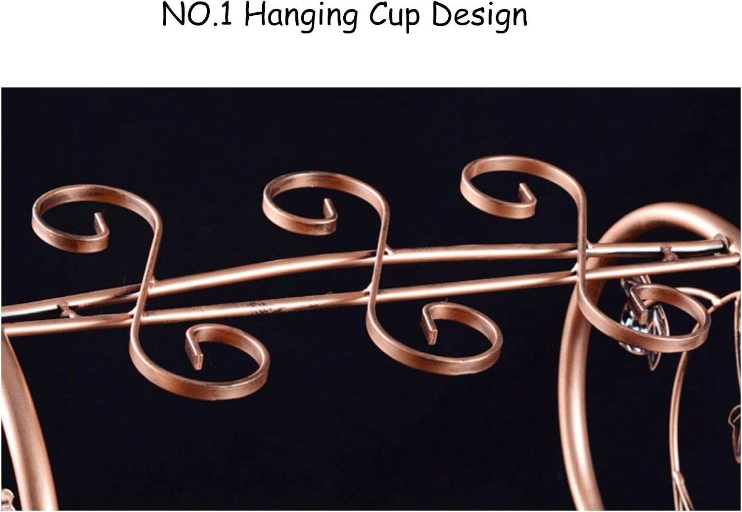 BOCbco Wrought Iron Wine Rack with 4 Bottles and 6 Stemware Holders