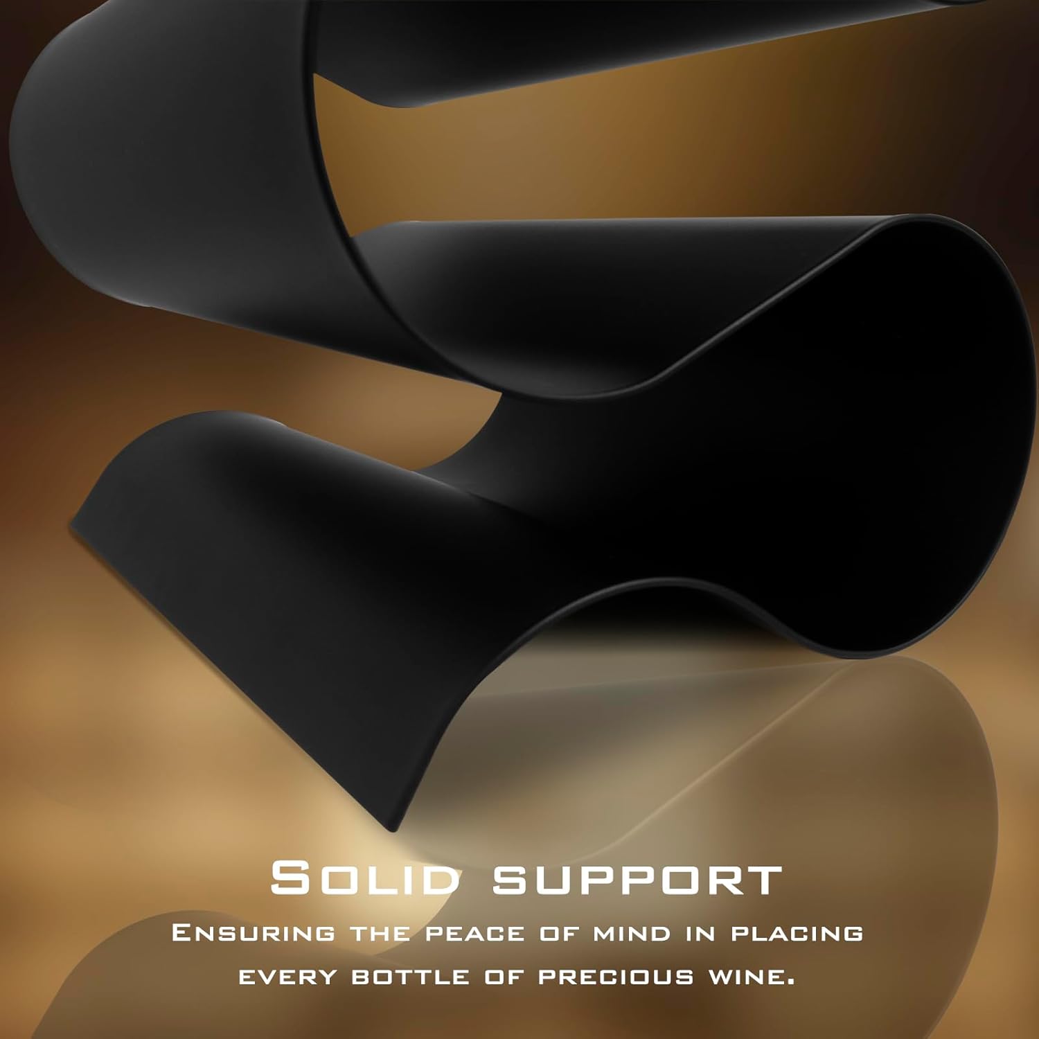 Modern Black S-Shaped Tabletop Wine Rack - 5 Bottle Storage