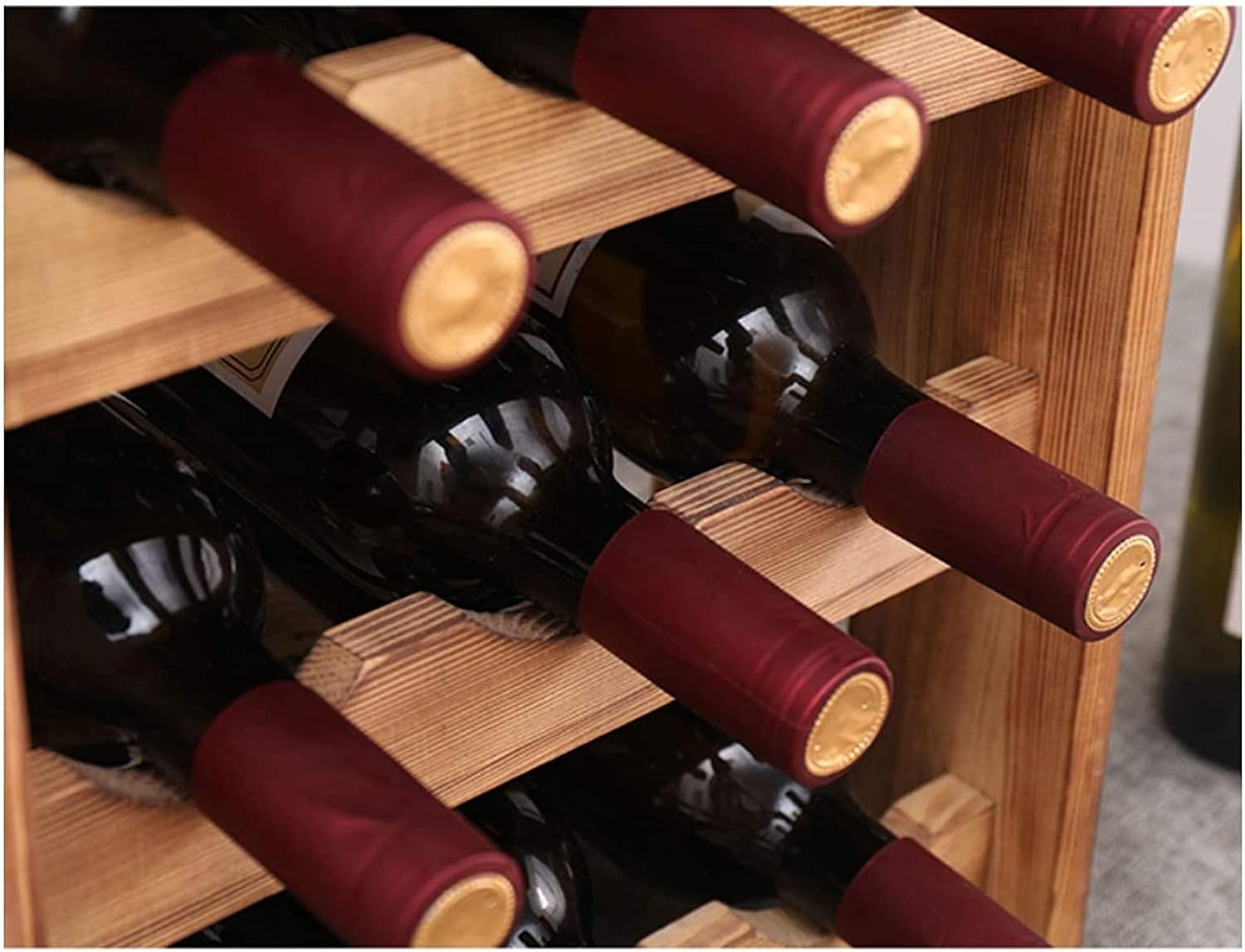 ALDEPO Wall-Mounted Wine Rack 3-Layer with 4-Glass Holder