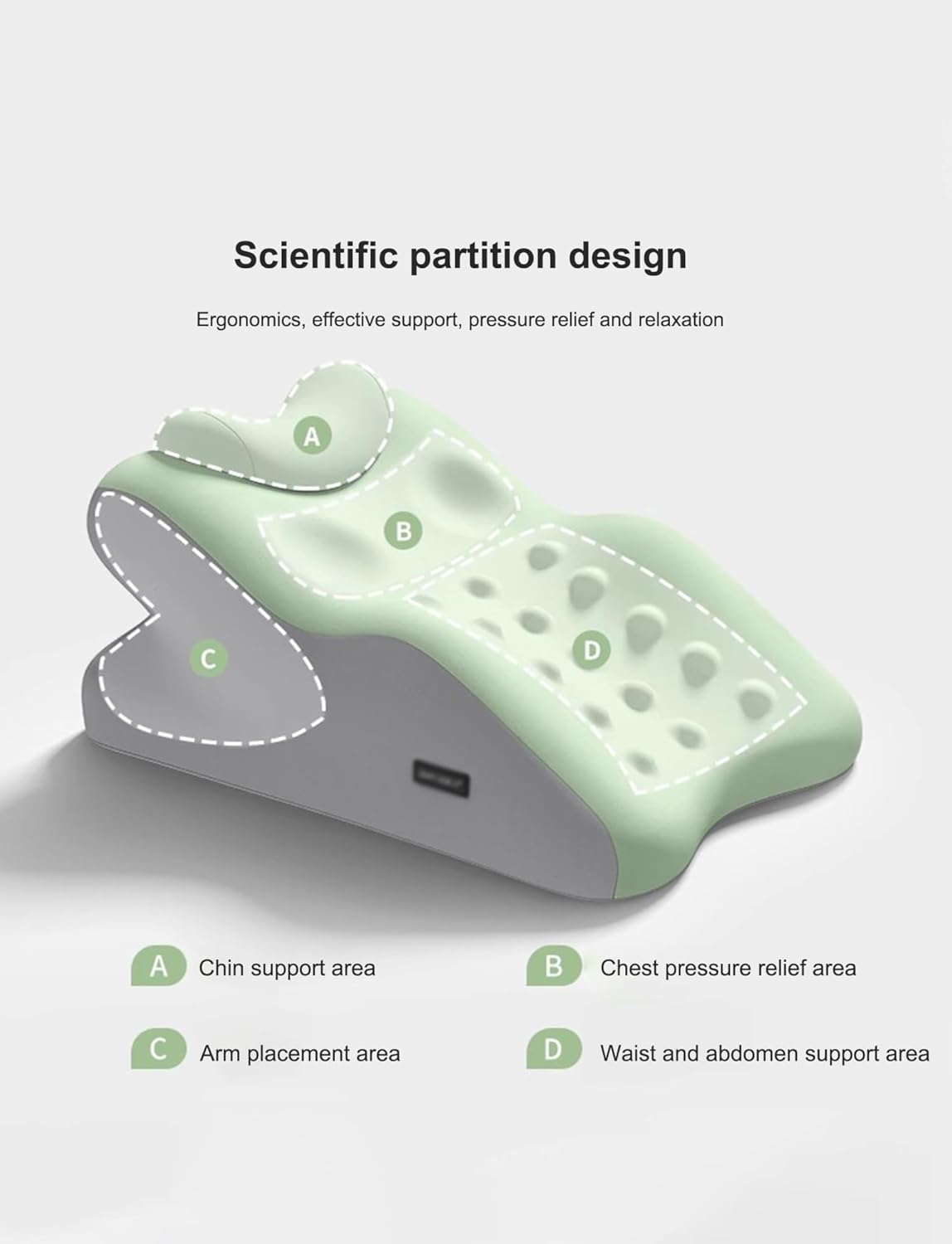 Prone Pillow with Removable Cover and Slow Rebound Foam