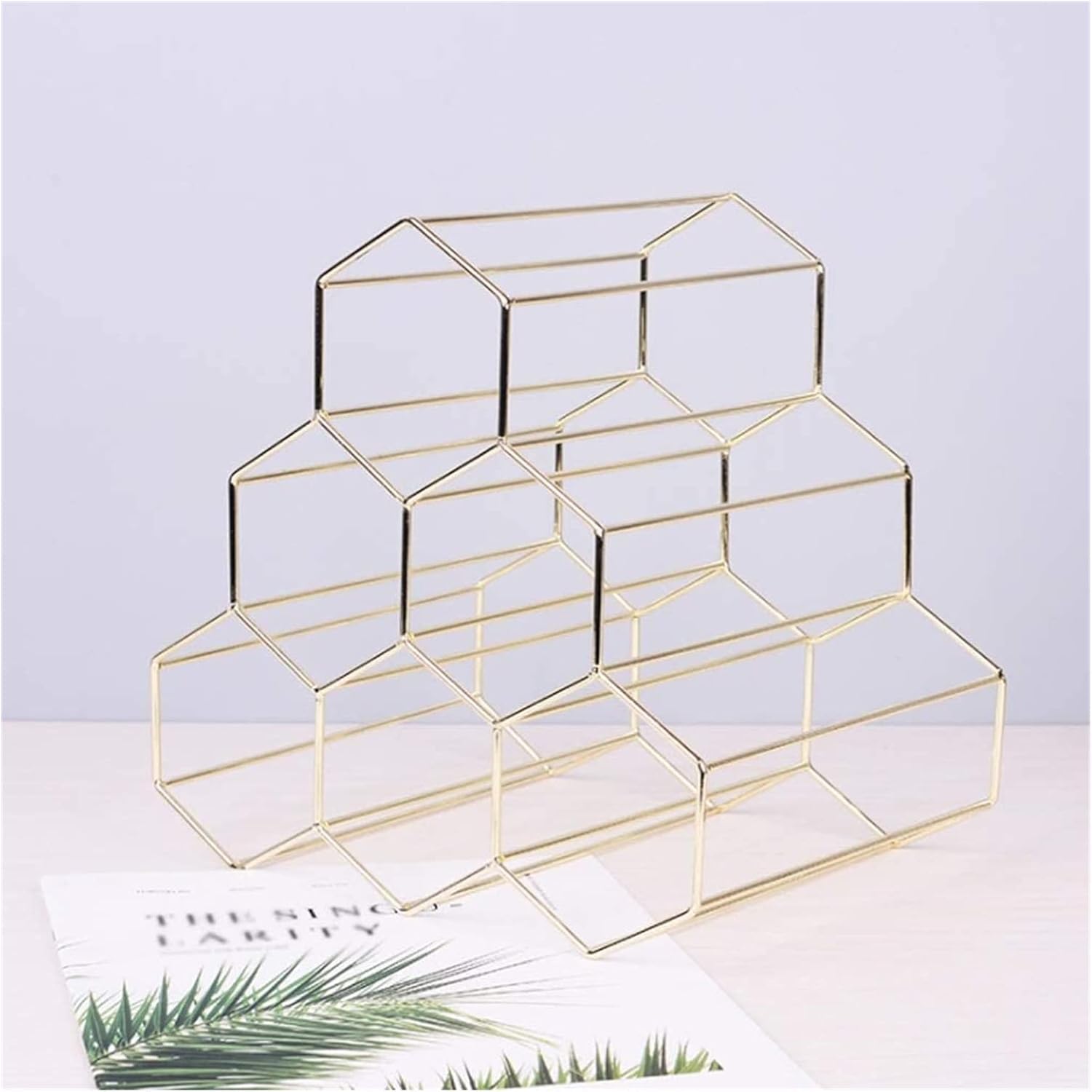 ALDEPO Iron Wire Hexagon Wine Rack Freestanding