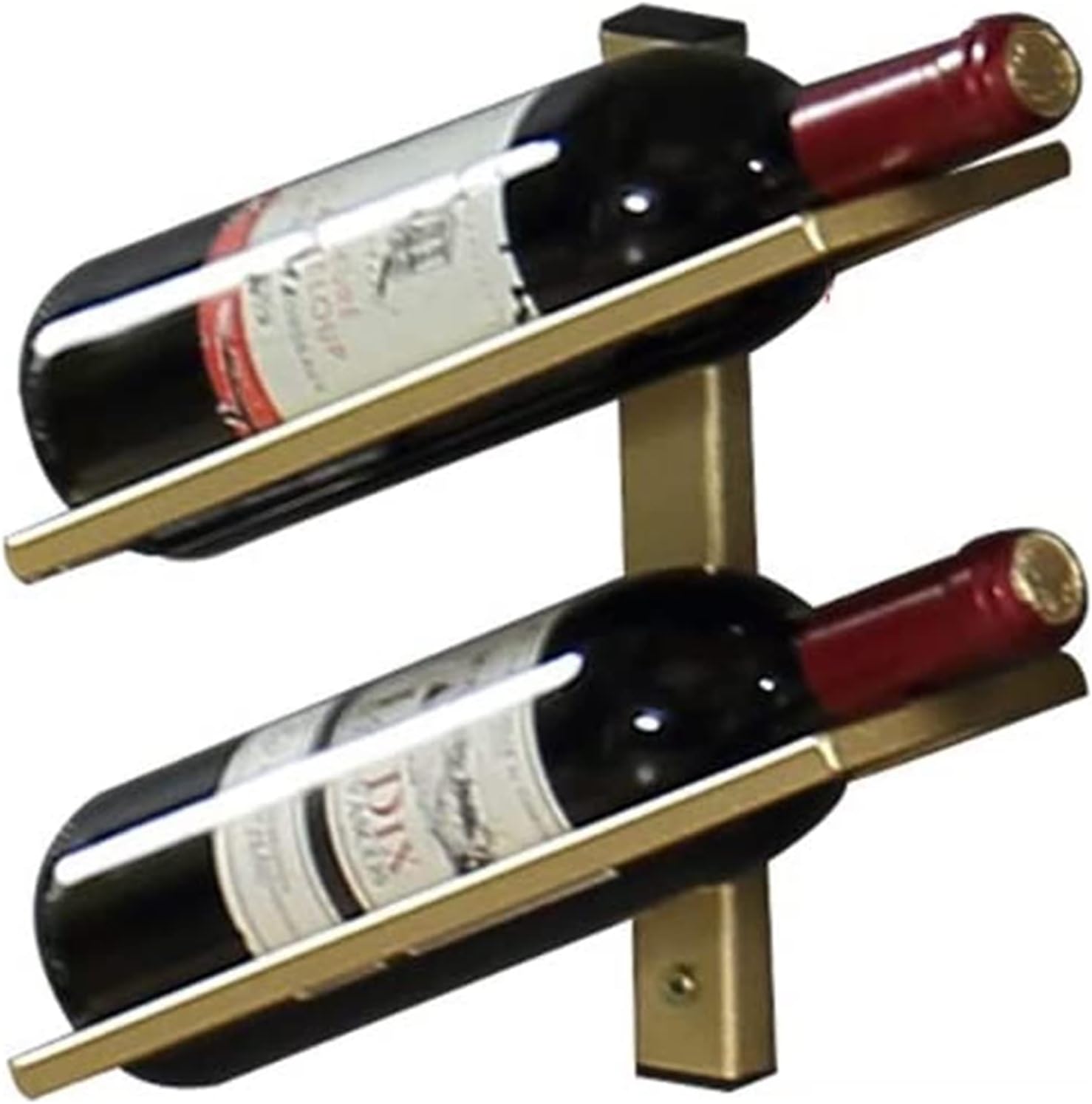 ALDEPO Gold Wall-Mounted Wine Rack with 2 Bottles