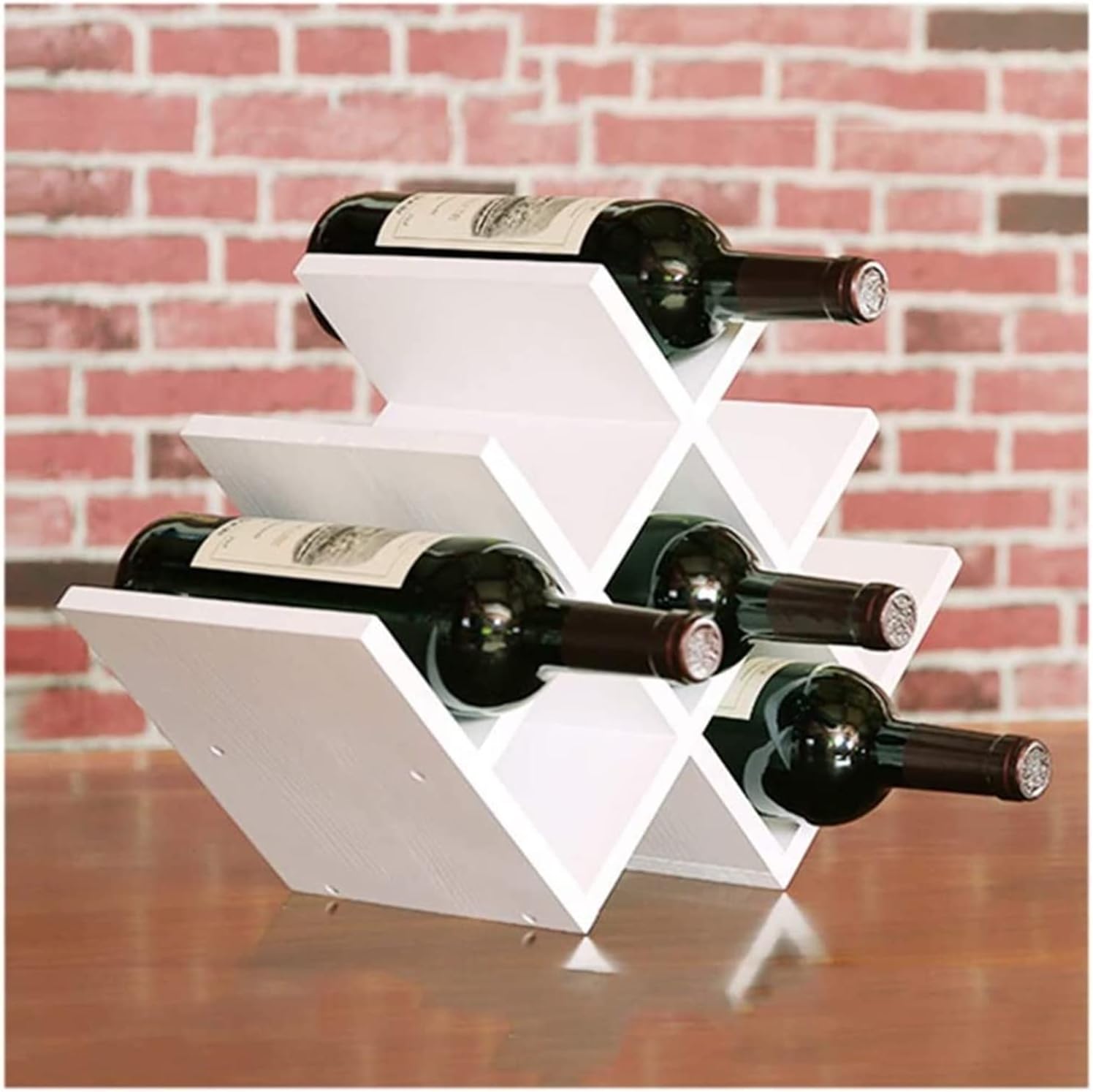 ALDEPO Freestanding Wine Rack 8-Bottle Solid Wood Organizer