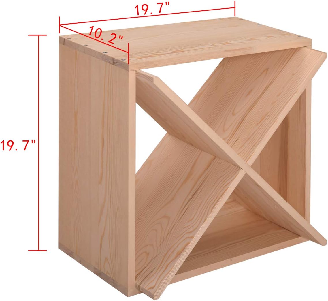 JAXPETY 24 Bottle Wood Wine Rack Holder Cube Storage 1