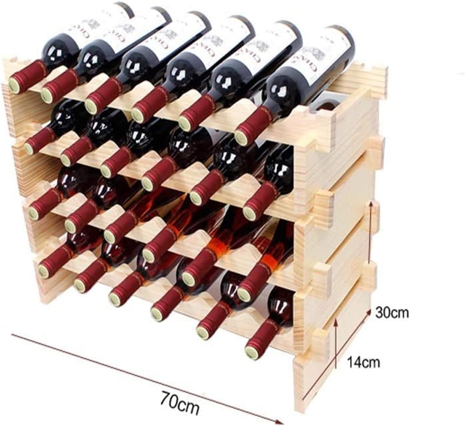 ALDEPO Wine Rack 312 Bottles Solid Wood Wrought Iron