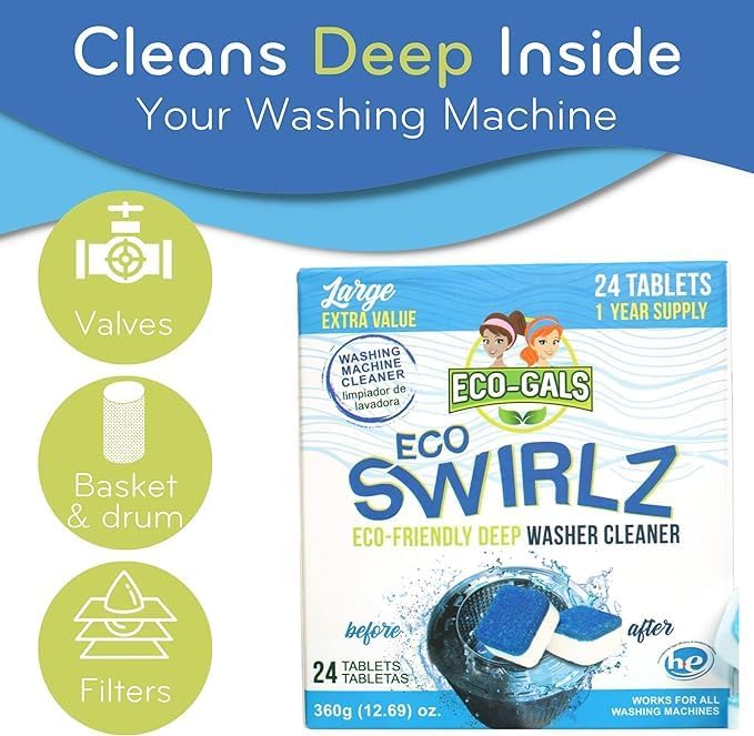 Eco-Gals Washing Machine Cleaner Tablets for Front Top Load Washers
