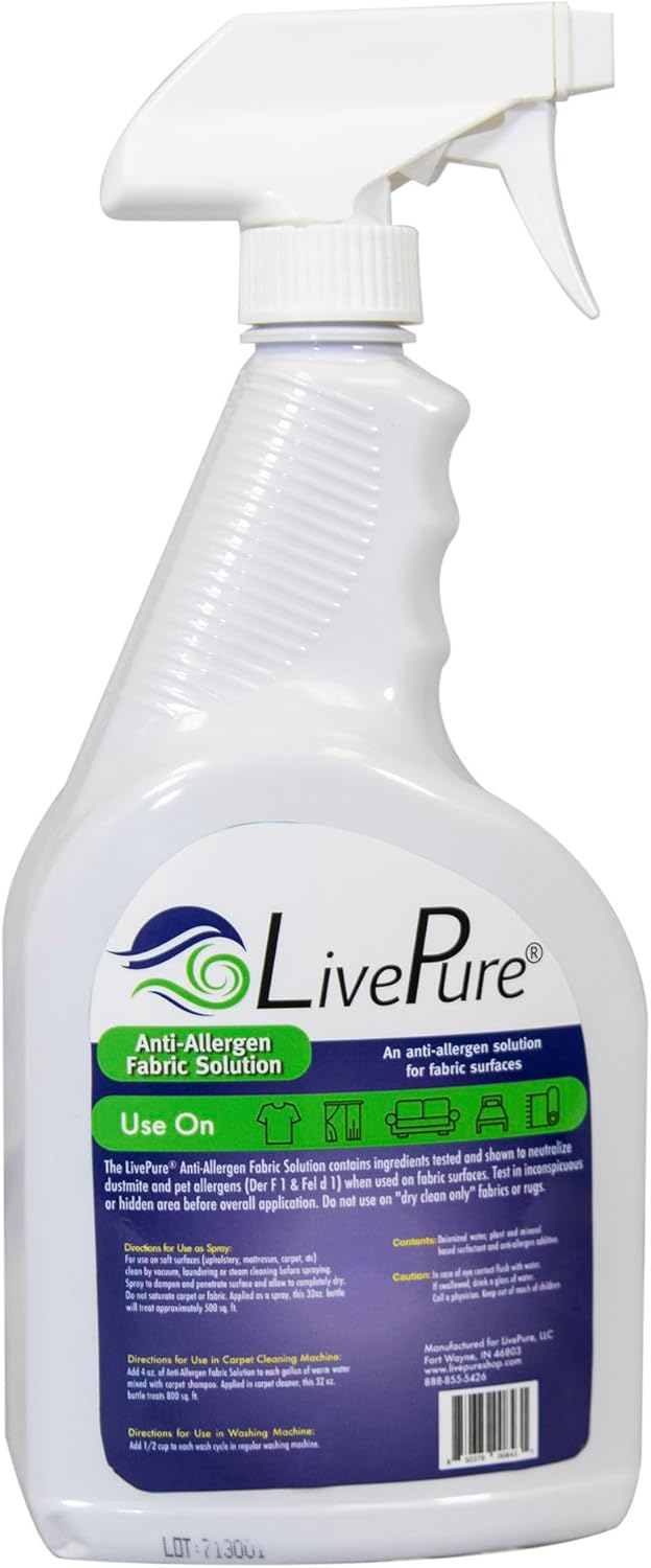 LivePure Anti-Allergen 32 OZ Fabric Spray for Allergies