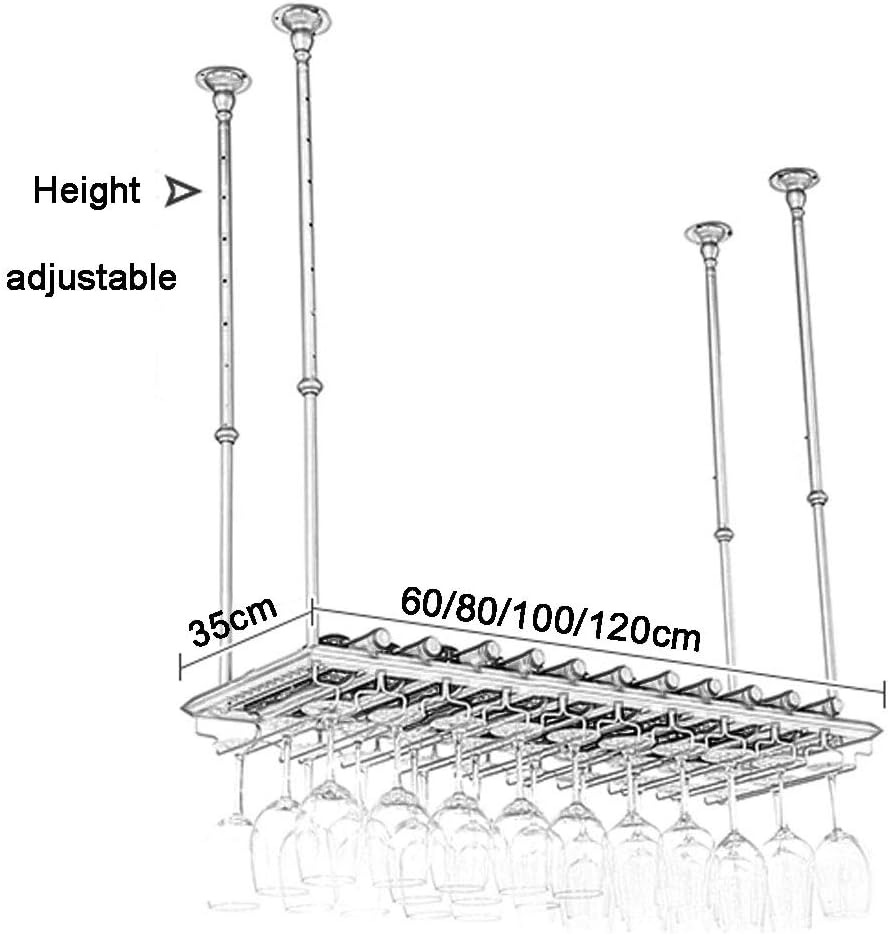 Wine Rack Ceiling Metal Frame 12 Bottles 36 Glasses