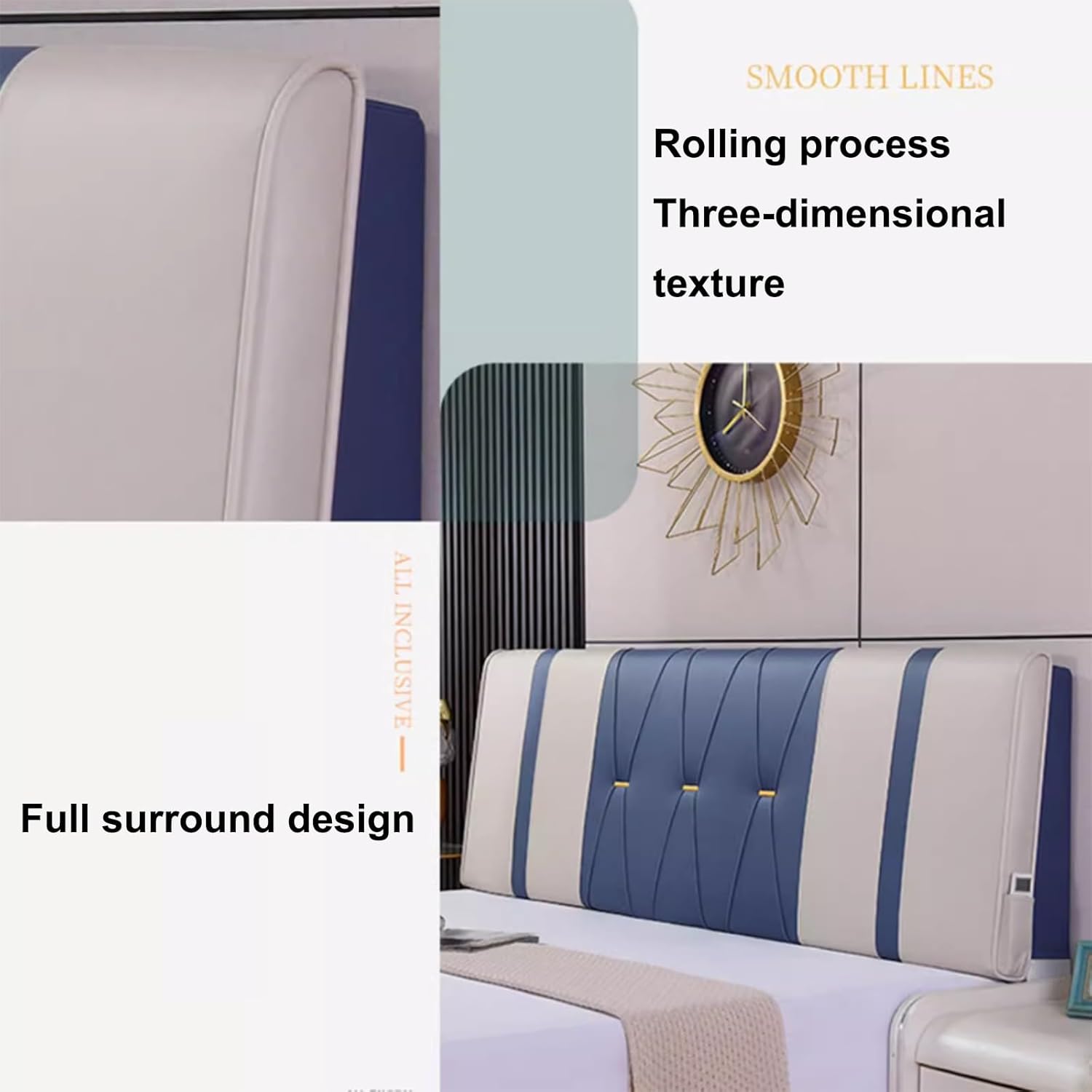 OMESDA Bed Backrest Cushion - Waterproof Headboard Pillow for Bedroom Couch