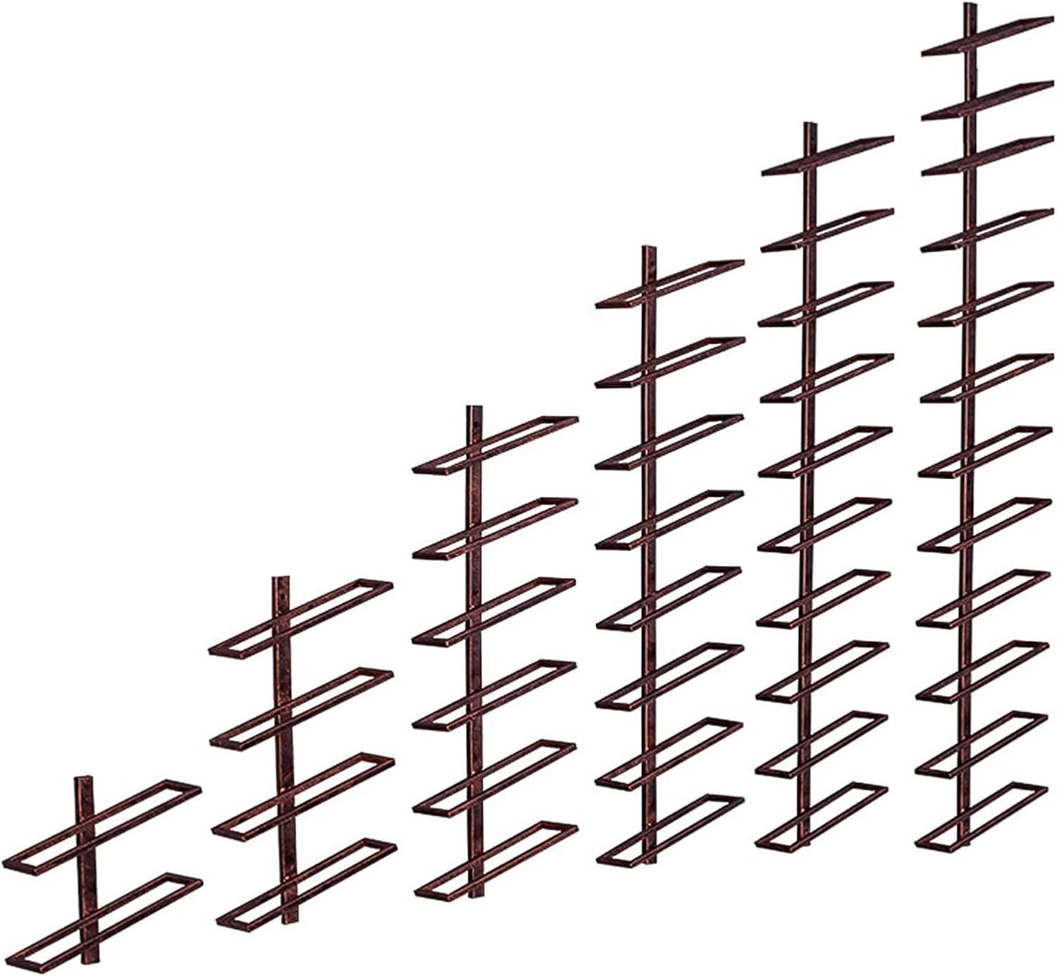 ALDEPO Wall-Mounted Wine Rack - 6 Bottles Bronze Wrought Iron
