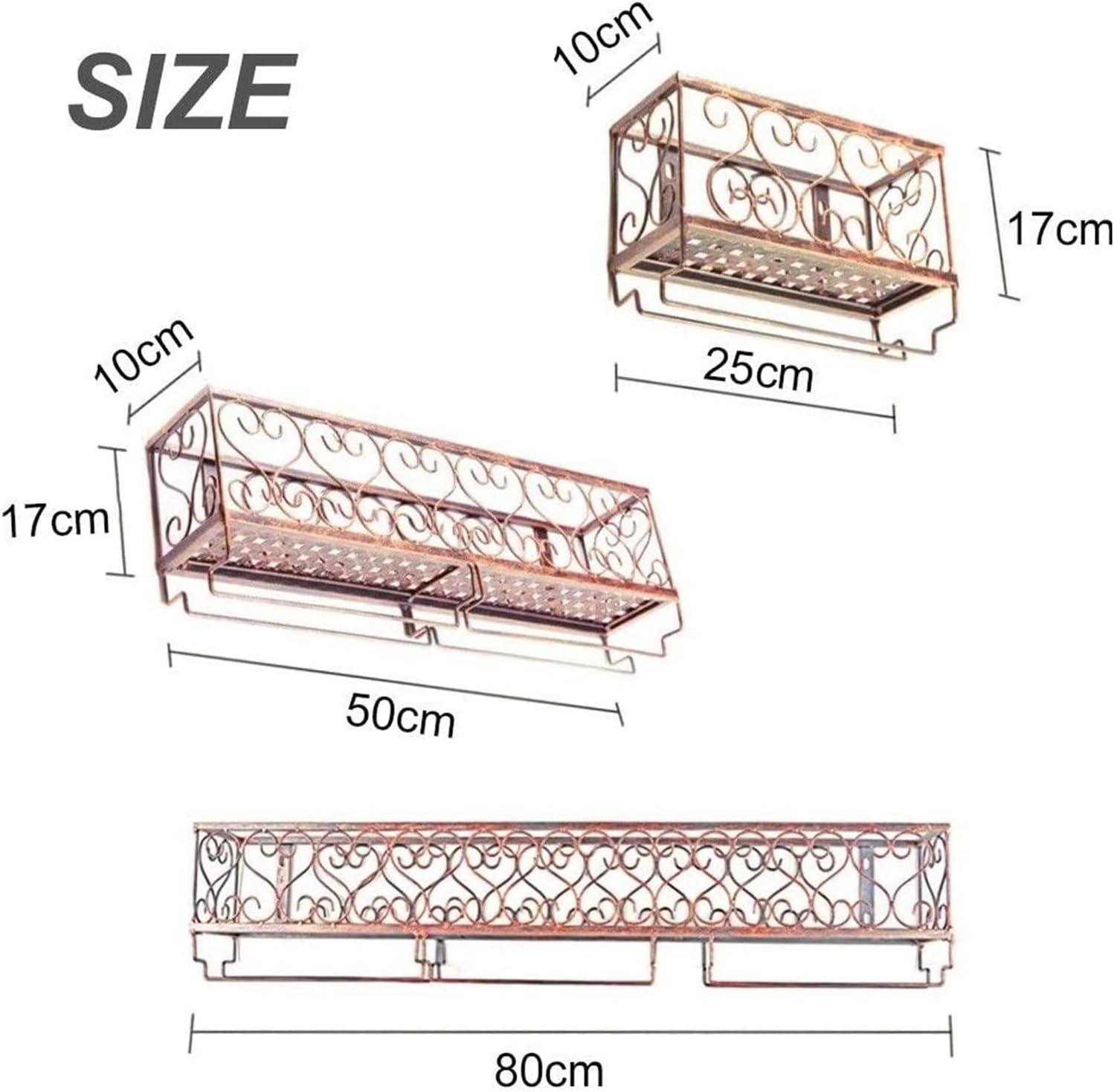 ALDEPO Red Copper Wall-Mounted Wine Rack