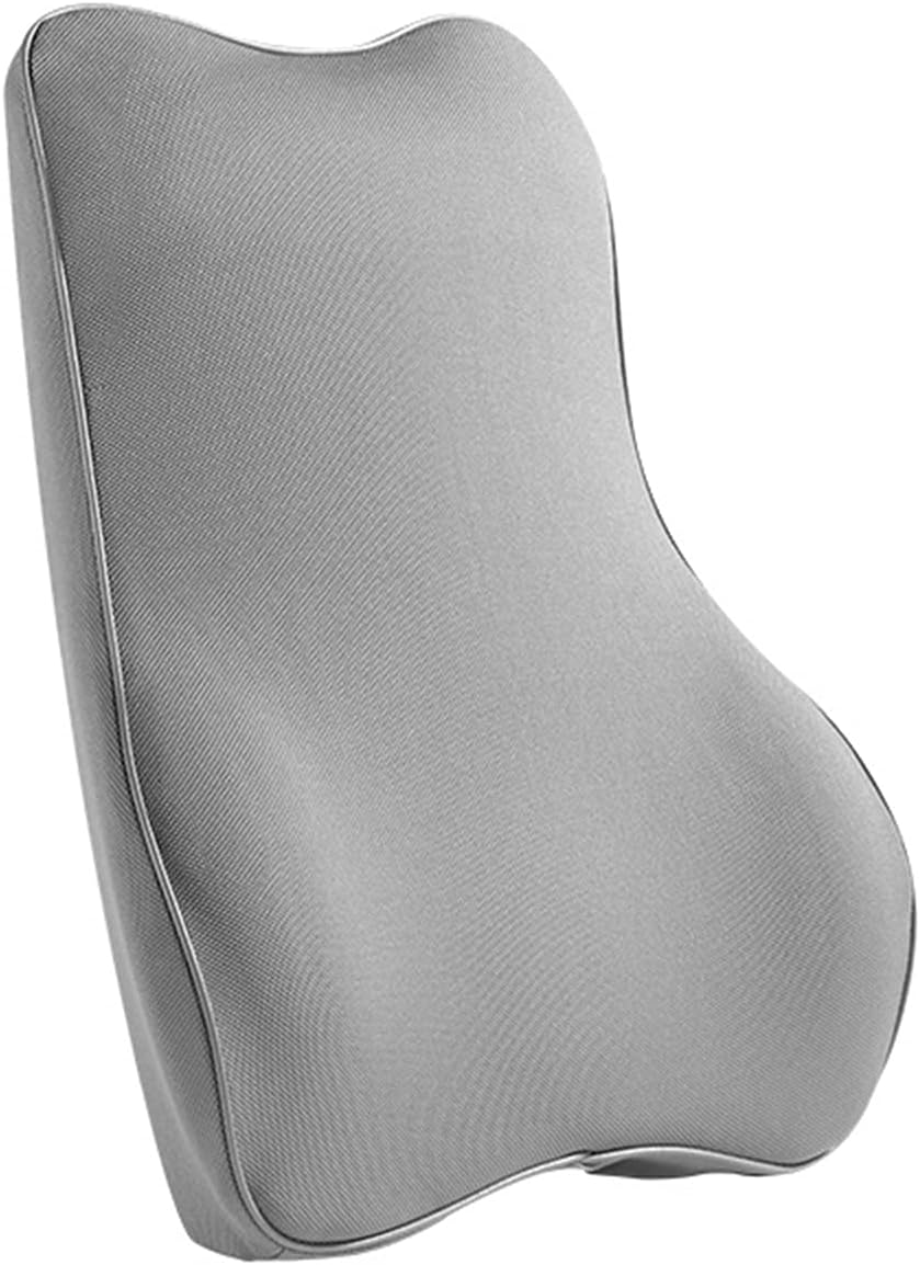 Car Lumbar Support Pillow Memory Foam Office Backrest Cushion 46x40x12cm Gray