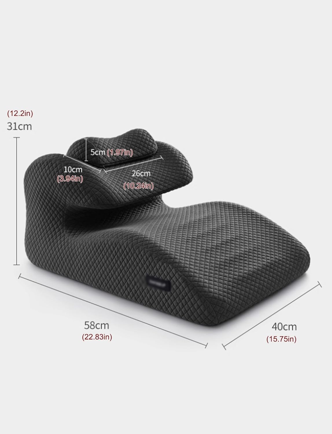 Ergonomic Face Down Pillow with Removable Cover