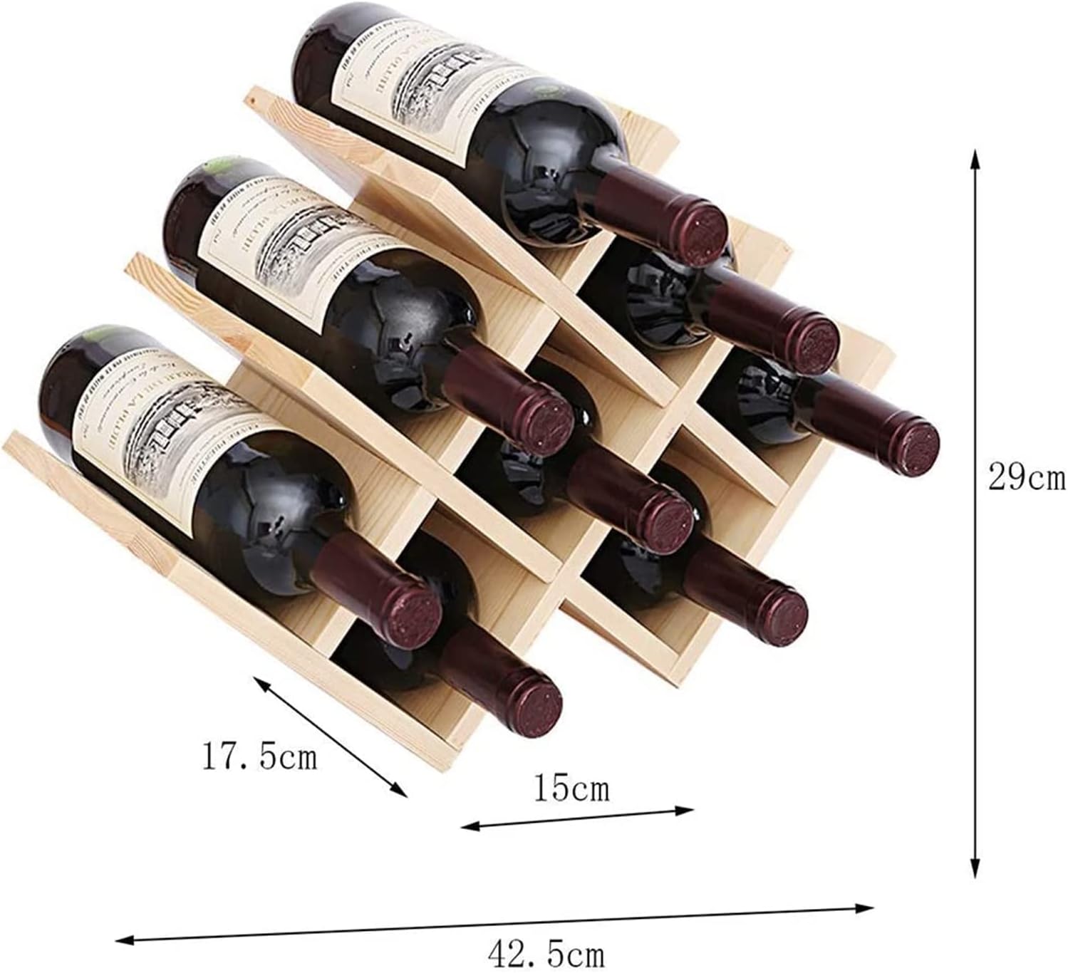 ALDEPO Freestanding Wine Rack with 8 Bottle Capacity