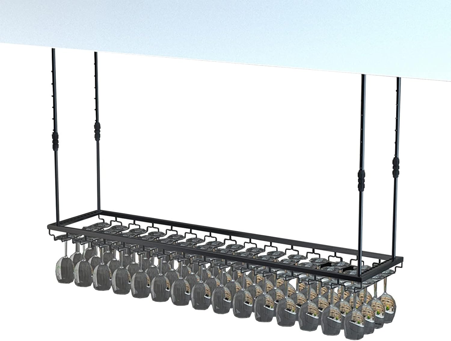 Suuim Ceiling Wine Rack with Glass Holder