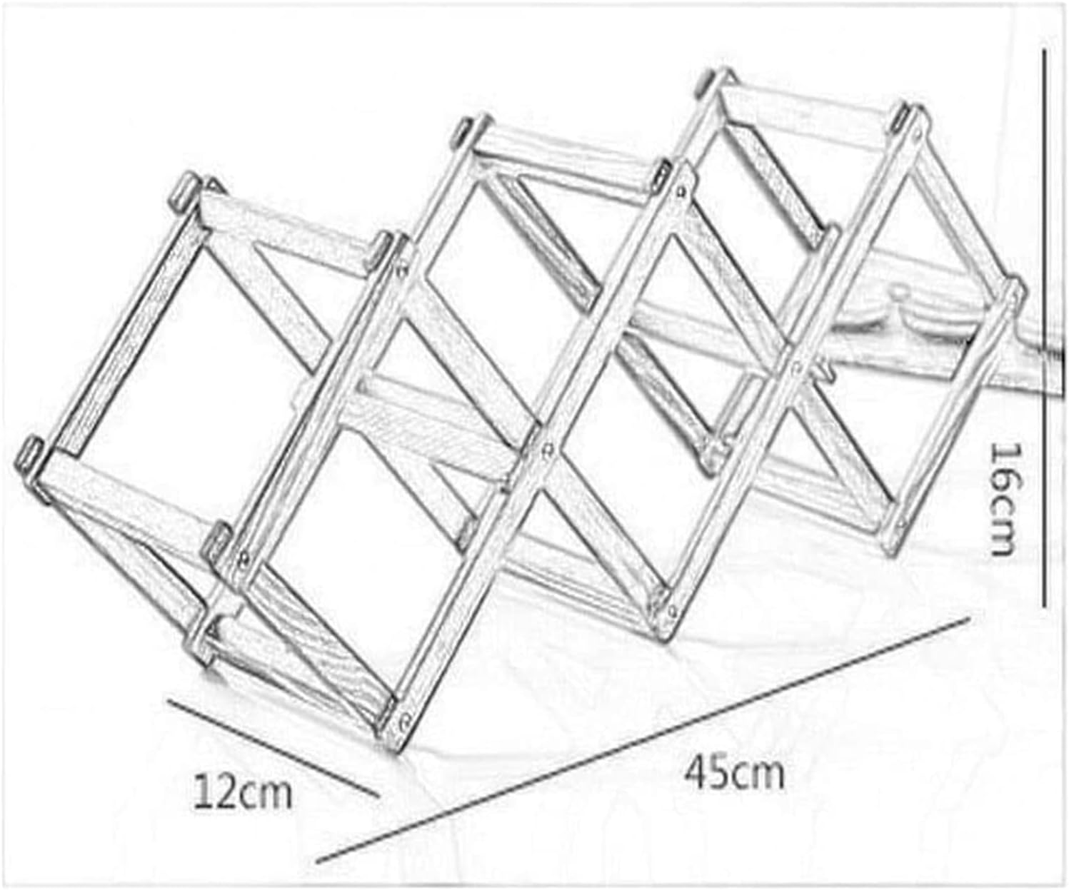 ALDEPO Foldable Freestanding Wine Rack 3-5 Bottles Beige 45cm
