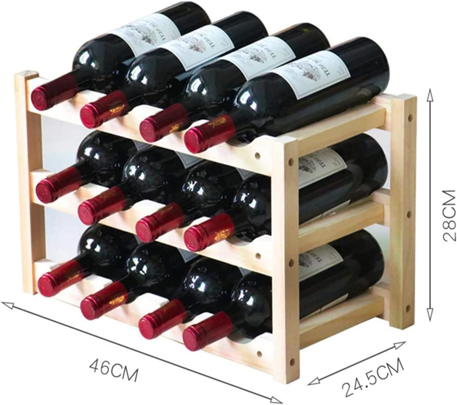 ALDEPO 12-Bottle Wood Wine Rack Christmas Reindeer Style