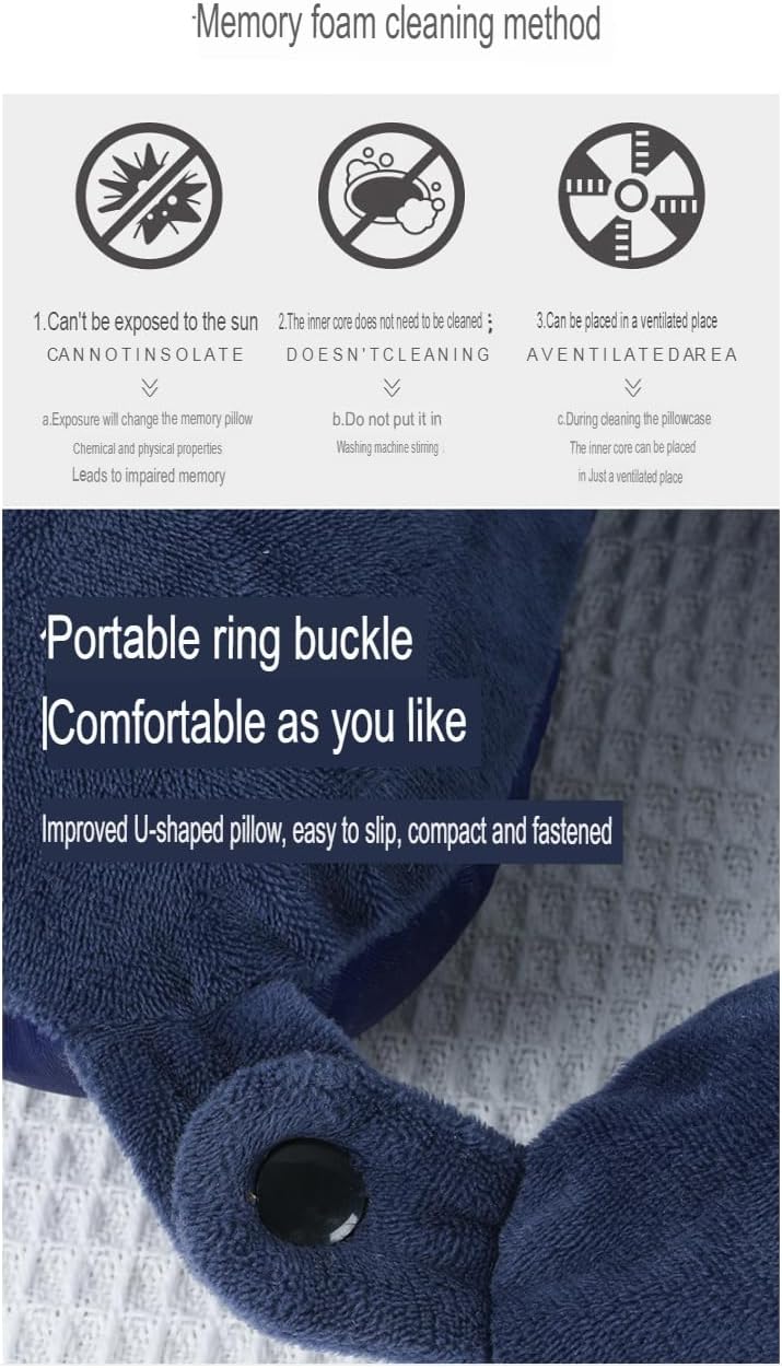 Memory Cotton U-Shaped Neck Pillow for Travel and Office